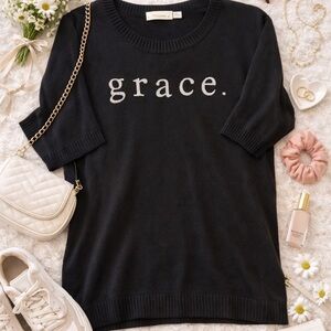 Elegant Black Crew Neck Sweater